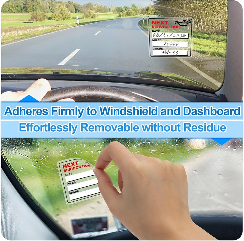 GUEER for Oil Change Sticker Static Cling, Clear Stickers 120 Pcs 2”x 2” Next Service Due Sticker for Windshield, Easy to Peel with No Residue for Car Auto Vehicle Window (Red1) - Image 5